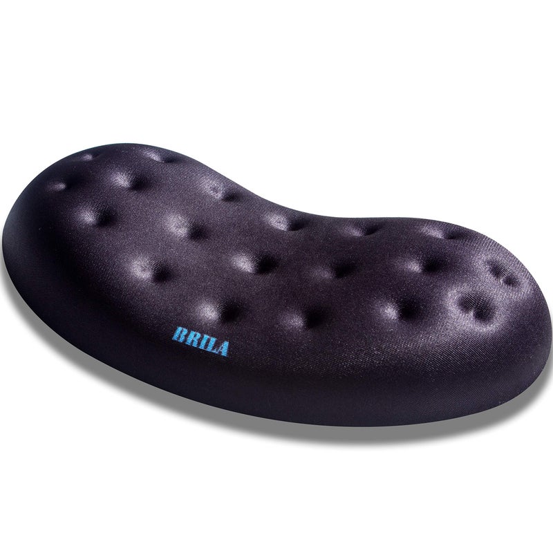 BRILA Upgraded Ergonomic Memory Foam Mouse Wrist Rest Support Pad Cushion for Computer, Laptop, Office Work, PC Gaming - Massage Holes Design Wrist Pain Relief - Image 1